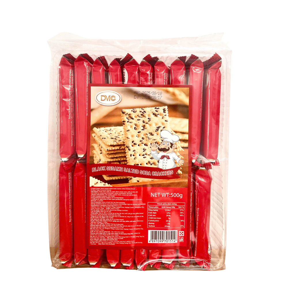 Bánh Soda Không Đường Mè Đen Gói 500G